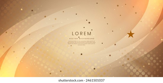 Luxuriöse goldgeschwungene Linien auf goldenem Hintergrund mit Glitzerlichteffekten. Vektorillustration