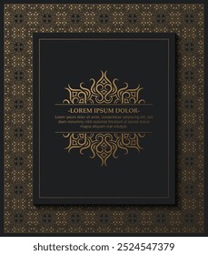 Luxury gold dark calligraphy ornament frame line design