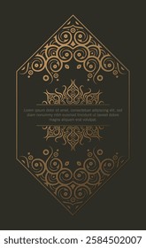 Luxury gold dark calligraphy ornament frame line design