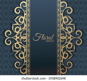 Luxury gold decorative floral frame background