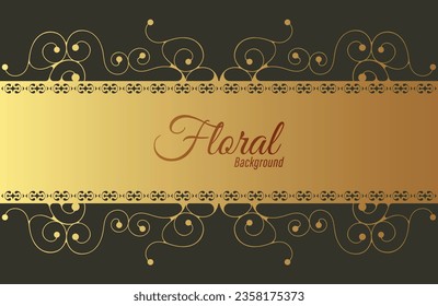 Luxury gold decorative floral frame background