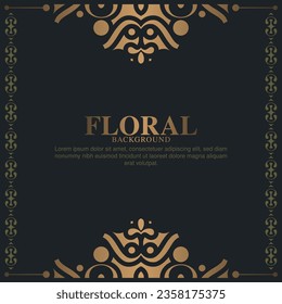 Luxury gold decorative floral frame background