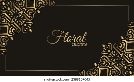 Luxury gold decorative floral frame background