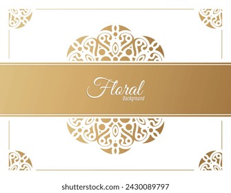 Luxury gold decorative floral frame background