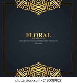 Luxury gold decorative floral frame background