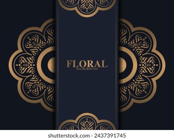 Luxury gold decorative floral frame background