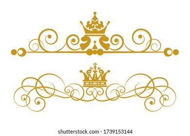  Luxury gold design elements in the Royal style vector