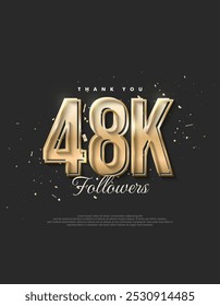 Luxury gold design saying 48k followers.