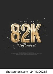 Luxury gold design saying 82k followers.