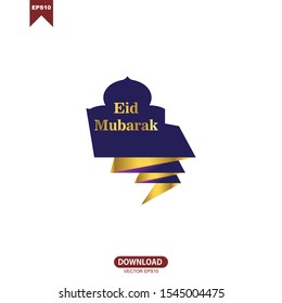 Luxury gold eid mubarak vector background design