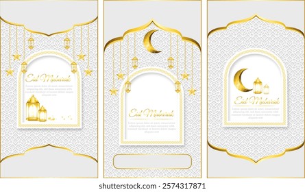 luxury gold Eid ramadan mubarak Islamic ornament template for background