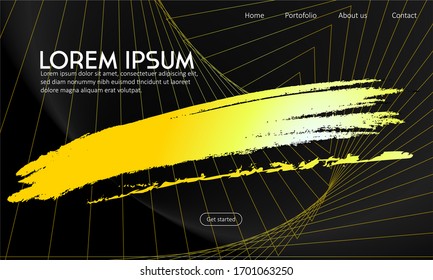 luxury gold and elegant black with halftone abstract geometry background. For landing page, Background, banner, business card, flyer.