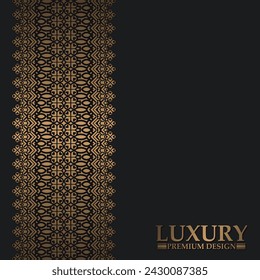 Luxury gold floral background with decorative frame