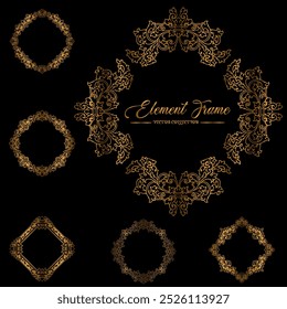 Luxury Gold Floral Frame Decoration Collection Design