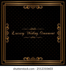 Luxury Gold Floral Frame with golden ornament