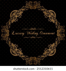 Luxury Gold Floral Frame with golden ornament