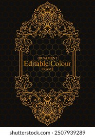 Luxury Gold Floral Frame Outline Decoration