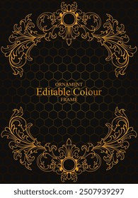 Luxury Gold Floral Frame Outline Decoration