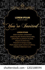 luxury gold floral invitations frame