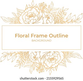 Luxury Gold Flower Frame Outline Decoration