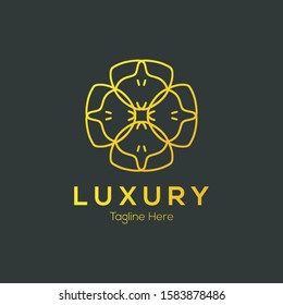 Luxury Gold Flower in theme abstract  perfect for decoration,logo spa,fashion,natural,nature .etc
