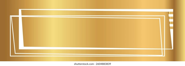 Luxury gold frame, art deco white golden border. Geometric Gatsby - style background, abstract vector design for elegant card or fantasy game