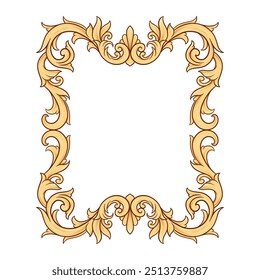 luxury gold frame with a engraved floral design vintage