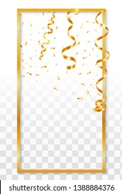 Luxury gold frame icon. Realistic illustration of luxury gold frame vector icon for web design