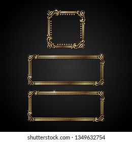 Luxury gold frame vector ornament. elegant decorative element.