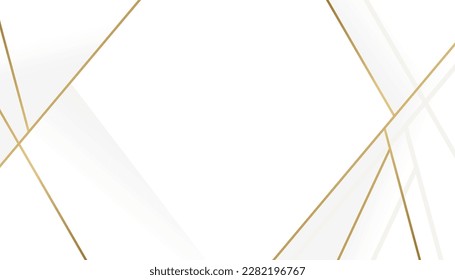 Luxury Gold Geometric line border on white background