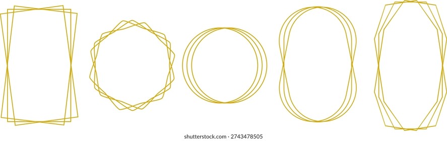 Luxury gold geometric line frames collection