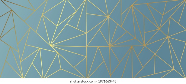 Luxury Gold Geometric pattern background vector. Abstract art wallpaper design with golden glitter, mountain, marble texture, line arts. Good for Wall home decor, canvas art, modern banner and prints.