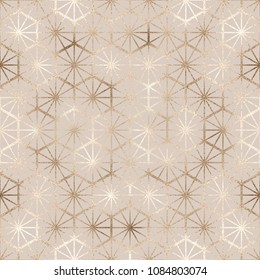 Luxury gold geometric seamless pattern with hexagons tiles.