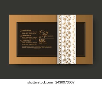 Luxury gold gift voucher template