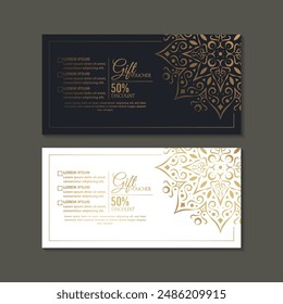 Luxury gold gift voucher template