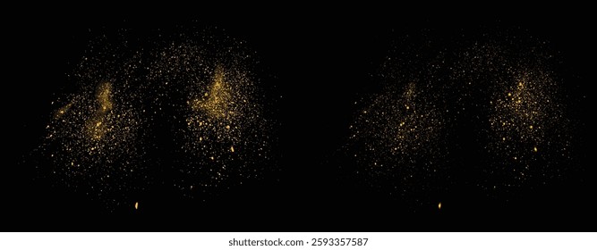Luxury gold glitter golden splatter. Golden color light effect gold glitter celebratory illustration