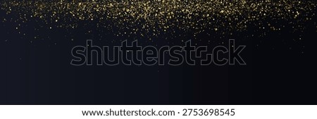 Luxury Gold Glitter Particles Falling Background with Dark Gradient