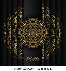 Luxury Gold Gradient Mandala Background. Design For Any Card, Birthday, Islam, Arabic