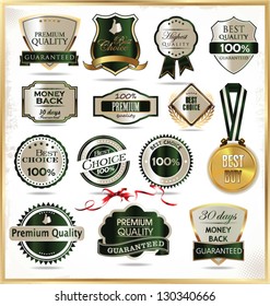 Luxury gold and green labels