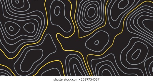 Luxury gold and grey abstract line art background vector. Mountain topographic terrain map background with gold lines texture. Design illustration for wall art, fabric, packaging, banner, wallpaper.