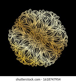 luxury gold hand draw mandala design ornament