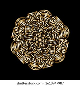 luxury gold hand draw mandala design ornament