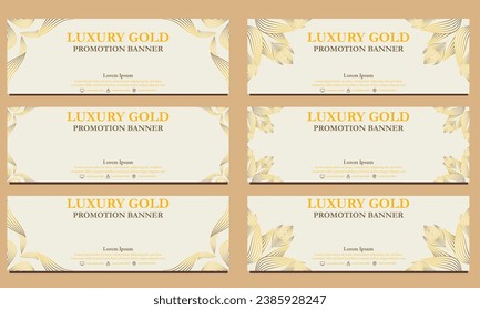 luxury gold horizontal banner template. Suitable for web banner, banner and internet ads design