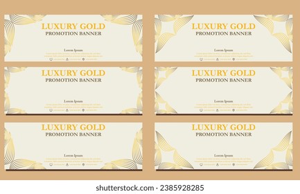luxury gold horizontal banner template. Suitable for web banner, banner and internet ads design