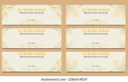 luxury gold horizontal banner template. Suitable for web banner, banner and internet ads design