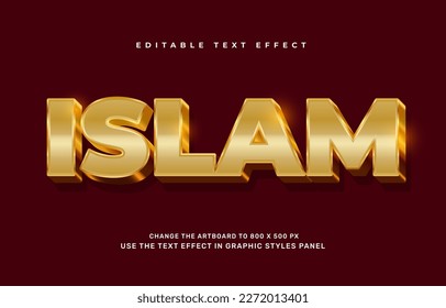 Luxury gold islam editable text effect template