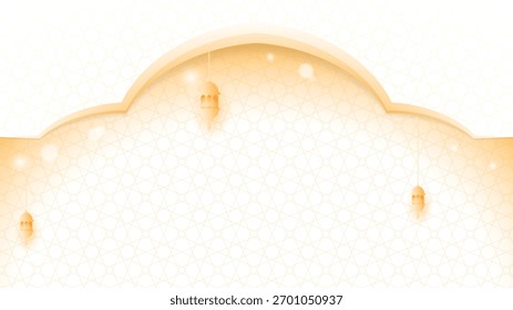 Luxury gold islamic background design with lantern and mosque. Luxury gold background for muslim event campaign