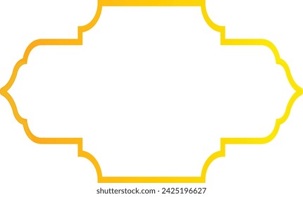 Luxury Gold Islamic Border, Vector Illustration.