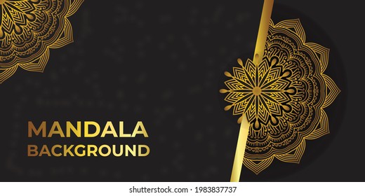 Luxury Gold Islamic Mandala Background Design. Vector Illustration