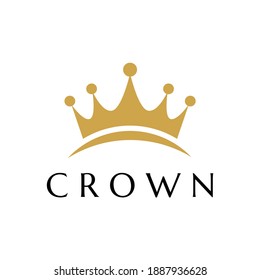 Luxury Gold King Royal Crown Elegant Logo Design Vector